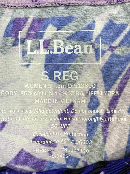 LL Bean Womens SunSmart UPF 50 Long Sleeve Shirt Medium Floral Tropical NWOT - Picture 5 of 10